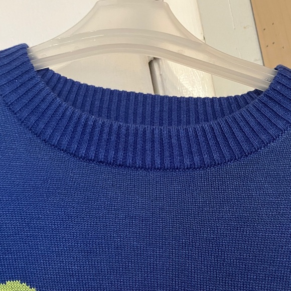 Tipsy Elves Blue Sweater with Green Dinosaur - Picture 8 of 12